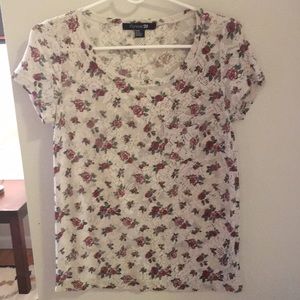 Forever 21 Lace Rose Tee